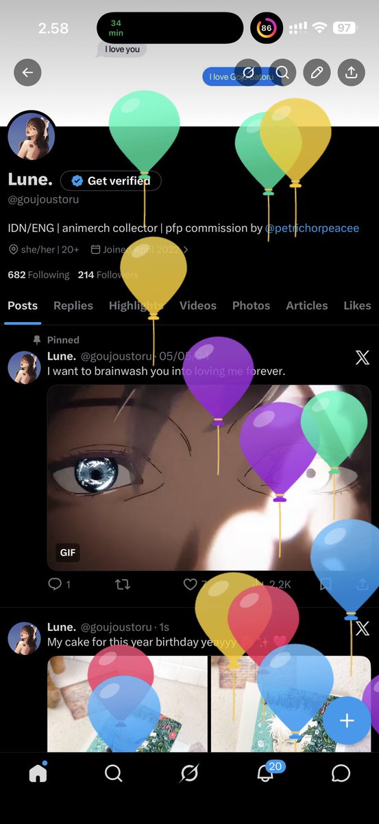 goujoustoru's tweet photo. I got balloons todayyy 😆😆😆 https://t.co/qWAAsusafo