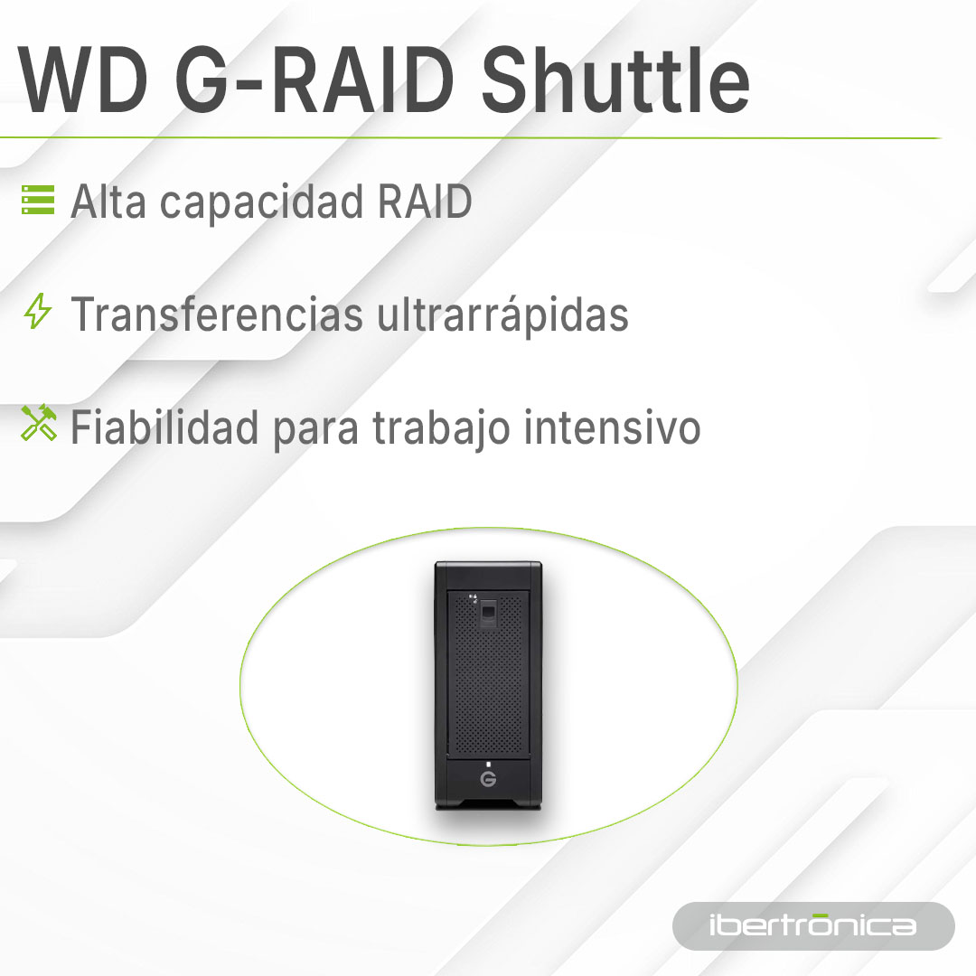 ibertronica's tweet image. Potencia profesional para tus proyectos 💾⚡ WD G-RAID Shuttle: almacenamiento masivo, velocidad extrema y fiabilidad total. Ideal para creadores exigentes 🚀 #Storage #Pro #WD 

🔗👇 
zurl.co/OQo4A