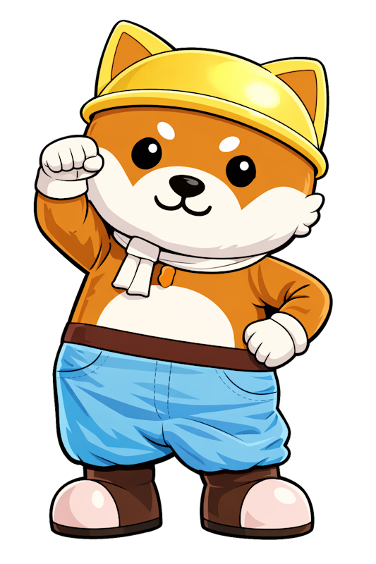 ボク（どけんたろう）のガンバローポーズ素材を用意したワン。 

東京土建の運動方針に反しない限りでご自由にお使いください。