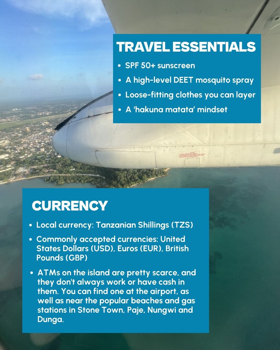 jacks_flights's tweet image. Zanzibar is a set of islands in Tanzania, located just off the coast of Dar es Salaam 🌍

Wanna learn more? Click the link below to read our full Zanzibar guide 🐬brnw.ch/21x1zDC

#zanzibar #tanzania #traveltips #zanzibarguide #cheapflights