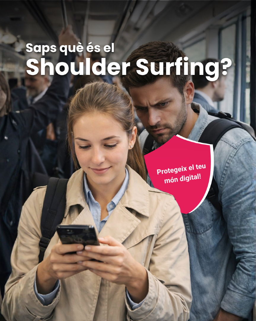 Defensatt's tweet photo. 👀 Al metro. A la cafeteria. Al caixer.
Algú pot estar mirant la teva pantalla ara mateix.
Shoulder Surfing: l'atac més simple i més perillós.

👉 Aprèn a detectar-lo i protegir-te.

Plans des de 35,90€/mes
Defensa'tt · Ciberseguretat al teu abast

#ciberseguretat #shouldersurfing #defensatt #seguretadigital #proteccio