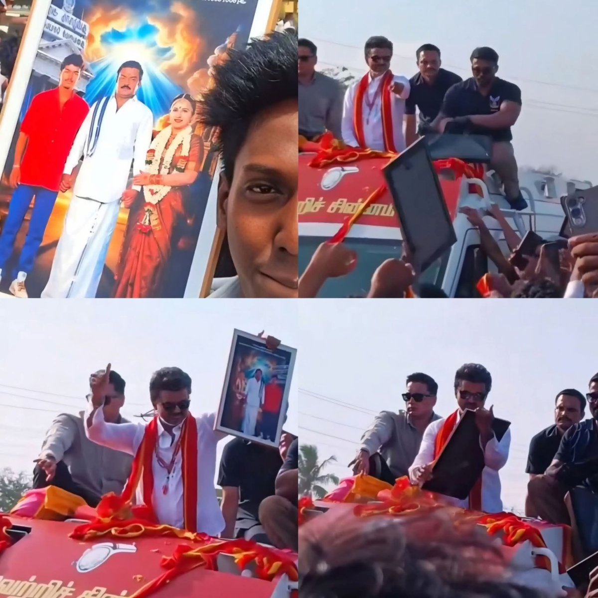 There were many frames in the crowd but he specifically pointed out this frame 😭❤ #CaptainVijayakanth #TVKVijay‌