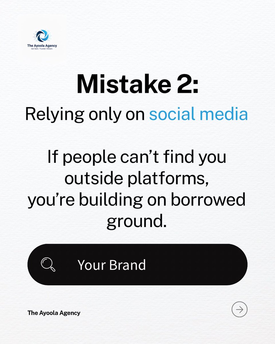 Akinyemiayoola_'s tweet photo. 3 mistakes killing visibility:

• No positioning
• Only social media
• No conversion path

Fix structure.

#BusinessGrowth
#VisibilityStrategy https://t.co/v4rdgyCSUX