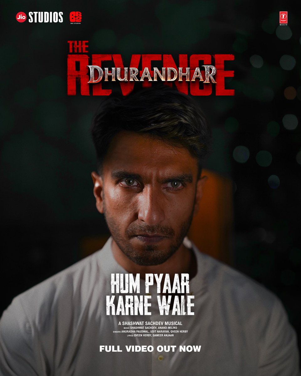 TSeries's tweet image. The kind you keep going back to 🔥

#HumPyaarKarneWale Full video out now
bit.ly/HumPyaarKarneW…

A Shashwat Sachdev Musical 

#DhurandharTheRevenge is now in cinemas worldwide 

@RanveerOfficial @shashwatology #AnandMilind @qveenherby @PaudwalOfficial @RealUditNarayan