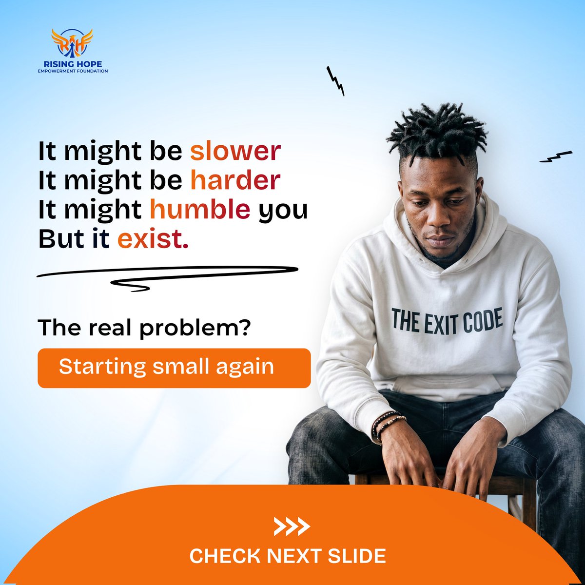 risinghopeef's tweet image. "There is no other way” is a lie.
There is always a way out.
It might be hard. It might be slow.
But it’s better than staying stuck.
Choose the better path.
Get started - Link in bio

#breakthecycle #financialfreedom #theexitcode #brandnewday #leads #careerpath