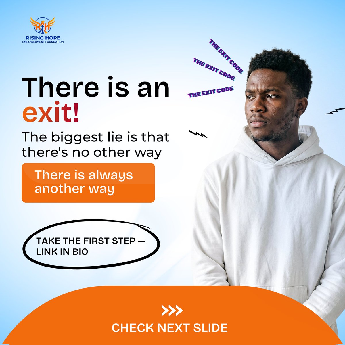 risinghopeef's tweet image. "There is no other way” is a lie.
There is always a way out.
It might be hard. It might be slow.
But it’s better than staying stuck.
Choose the better path.
Get started - Link in bio

#breakthecycle #financialfreedom #theexitcode #brandnewday #leads #careerpath