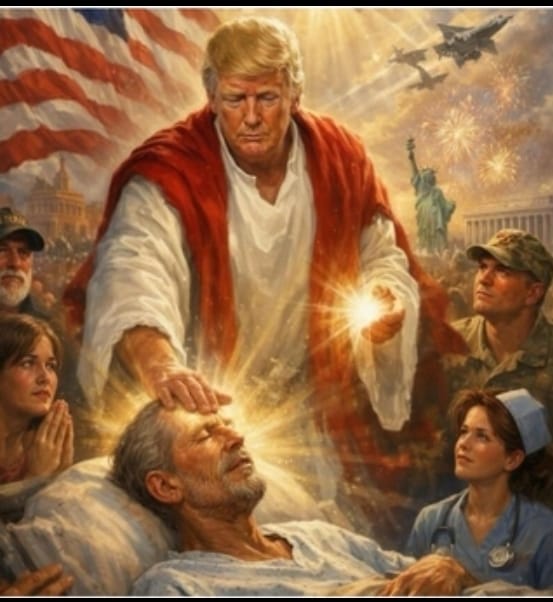 StefanoDisegni's tweet photo. ANCORA UNA VOLTA SO' PROFETA LAUREATO! Il 10 gennaio ho fatto questa strip: Trump che dice di volersi sostituire a Dio.  
Oggi  'sto psicopatico insulta il Papa e pubblica se' stesso nelle sembianze di Gesu' guaritore, con sfondo di bombardieri. https://t.co/1E4hE4rv0K