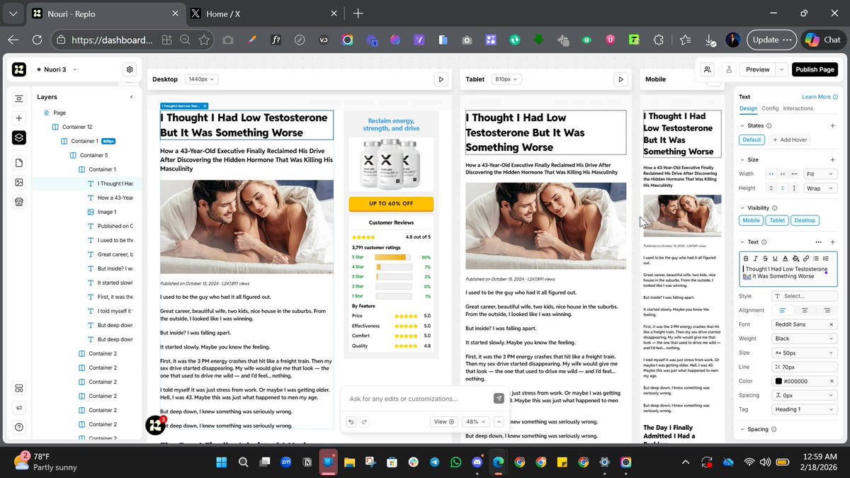 Matthew_replo's tweet image. Advertorial page developed in Replo
#shopify #ecommerce #shopifystore