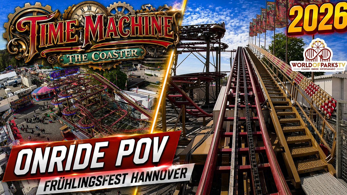 Die #Achterbahn Time Machine – The Coaster auf der Kirmes Frühlingsfest Hannover 2026 ist unser Onride Video des Tages. 
youtube.com/watch?v=K75igI…
#kirmes #rollercoaster #Onride #Coaster #POV #gopro #Fair #Freizeitpark #AmusementPark #MontagnesRusses #Achtbaan #worldofparkstv