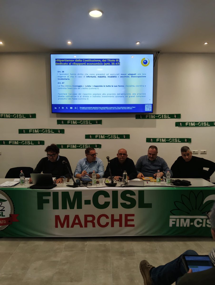 fimcislmarche's tweet photo. Consiglio Generale Fim Cisl Marche 
Non rimandare il futuro: realizzalo e costruiscilo  con il fondo pensione. https://t.co/3j0NmaXCRp