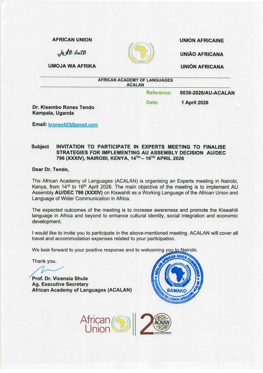 Hon. Dr. Kisembo Ronex Tendo tweet media