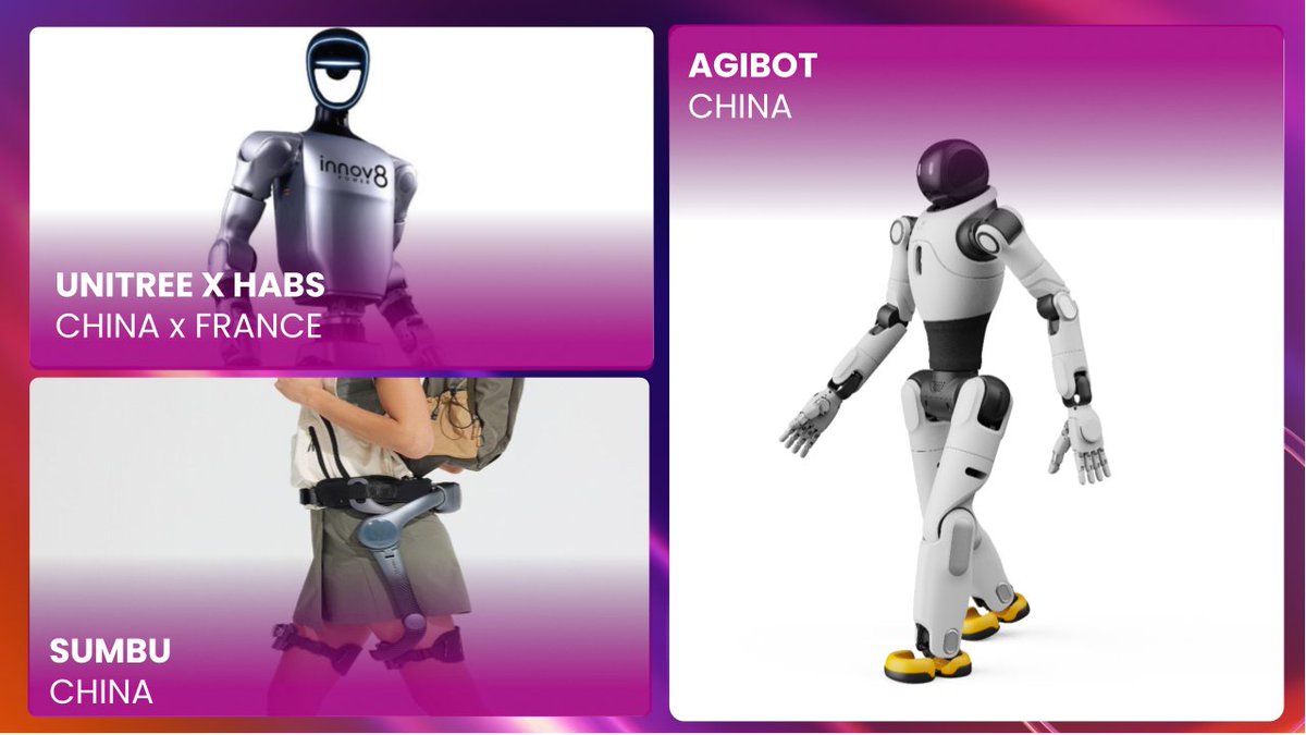VivaTech's tweet photo. AI innovations starring at #VivaTech 🤩
🧠 HABS x @UnitreeRobotics' world premiere: brain-to-robot telepathy in real time
🤖 @AGIBOTofficial: embodied AI built for real-world tasks
⚡ Sumbu: AI-powered exoskeletons designed for everyday mobility https://t.co/mnEkwPW5GO