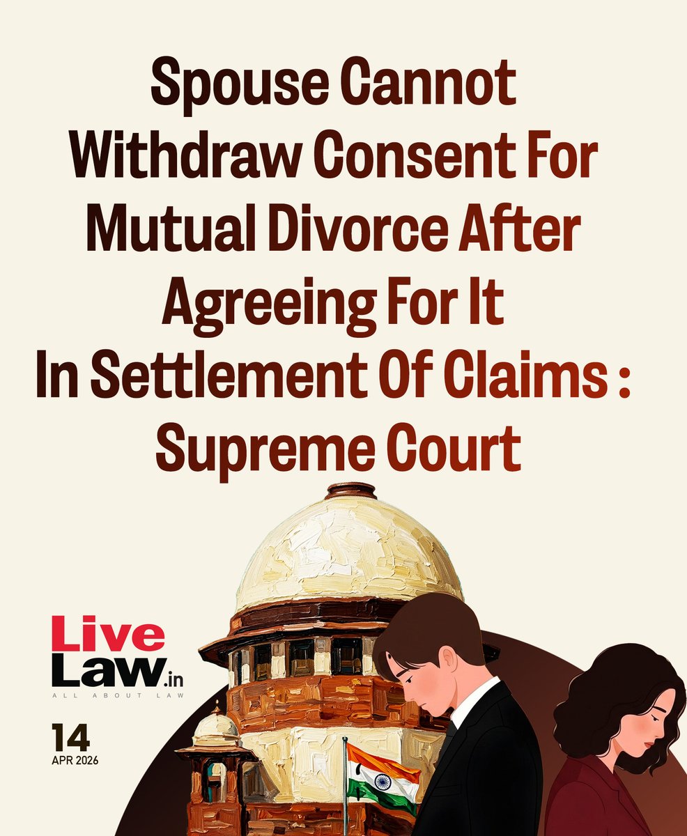 LiveLawIndia's tweet image. "Any deviation from the terms of the settlement arrived in mediation and later confirmed by the Court should be dealt with strictly," the Court said.
Read more: bitl.to/5qjM
#SupremeCourt