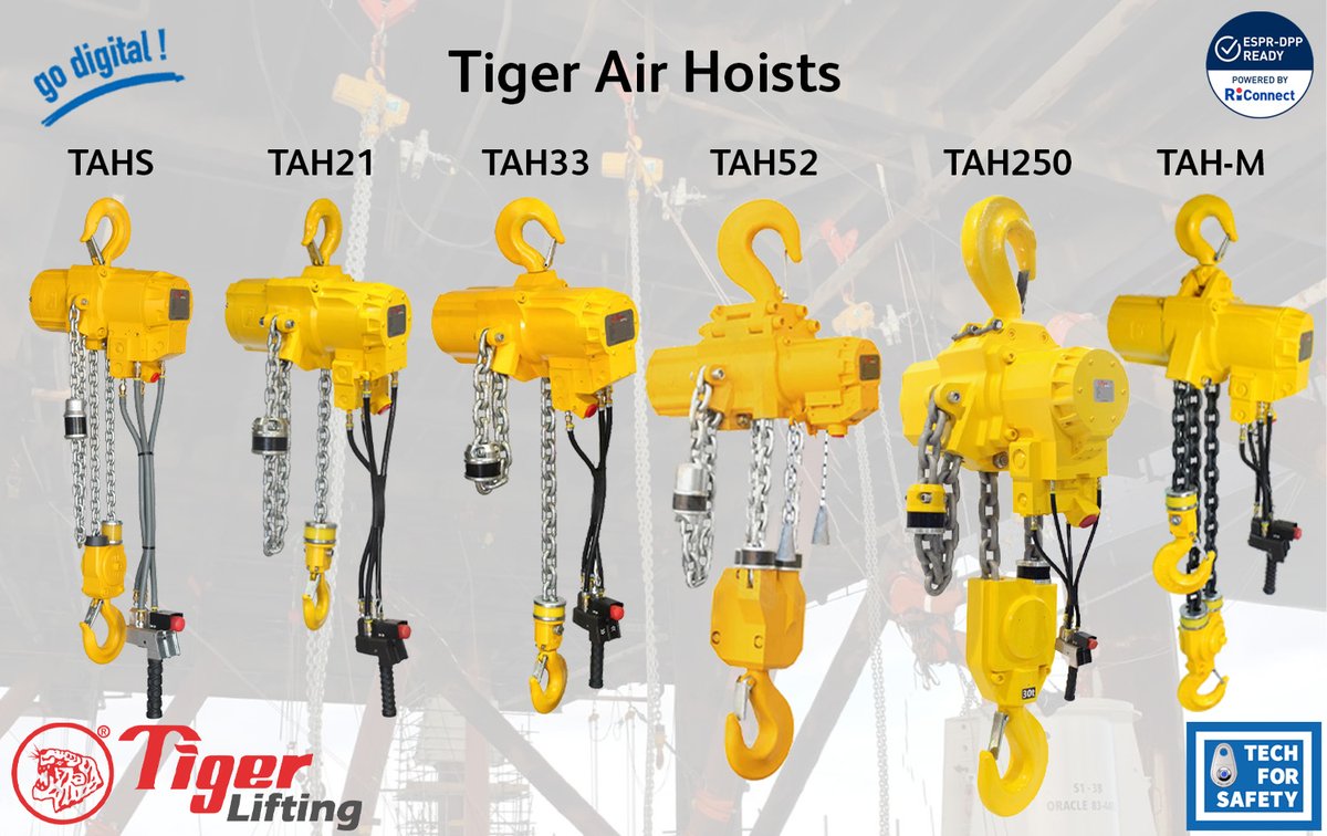 Tiger_Lifting's tweet photo. Tiger have a wide range of Industrial Air Hoists designed for, and proven in, many industries including mining, shipyards, offshore construction and power stations.
For more information please see our website: https://t.co/vnV8OKitFO
#godigital #pneumatichoisting #heavylifting https://t.co/8yrr7jCIEs