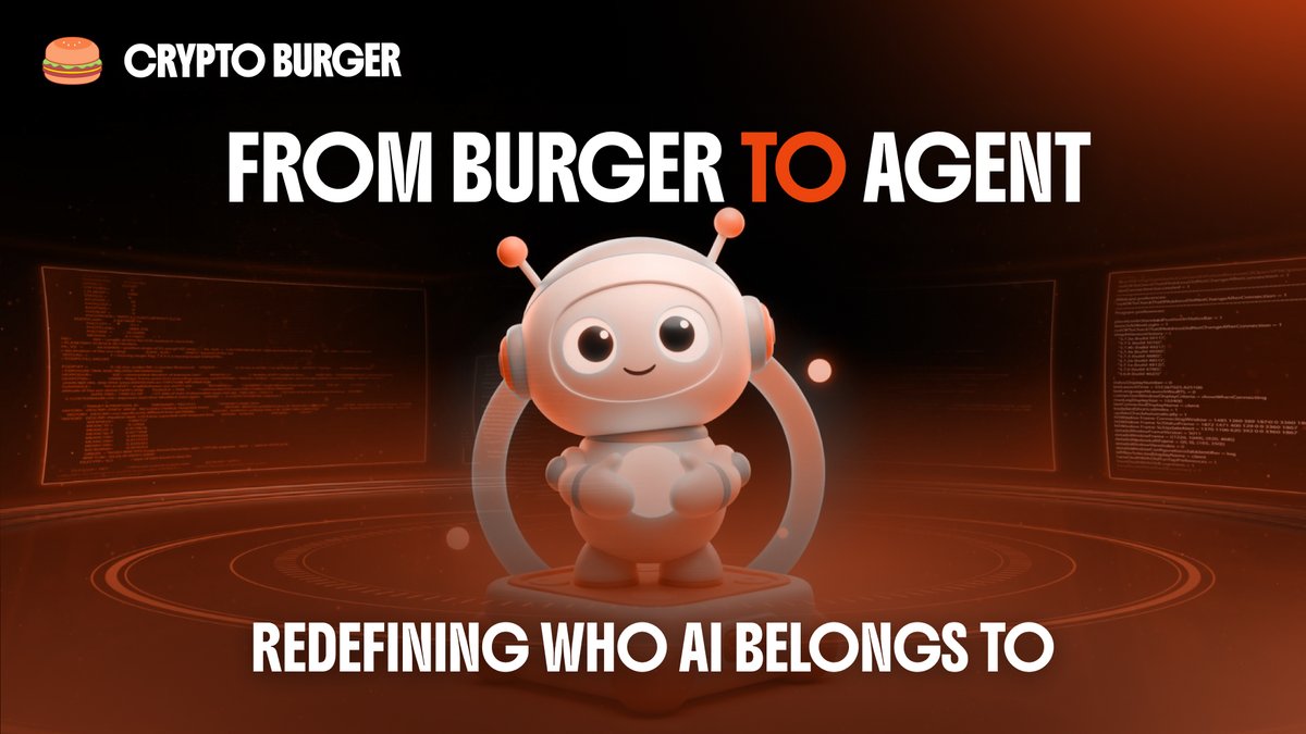CryptoBurgerBTC's tweet image. From a burger to an agent. 🍔→🤖

We started with a moment. 

Now we're redefining what it means to own AI.

On Crypto Burger, AI finally belongs to you.