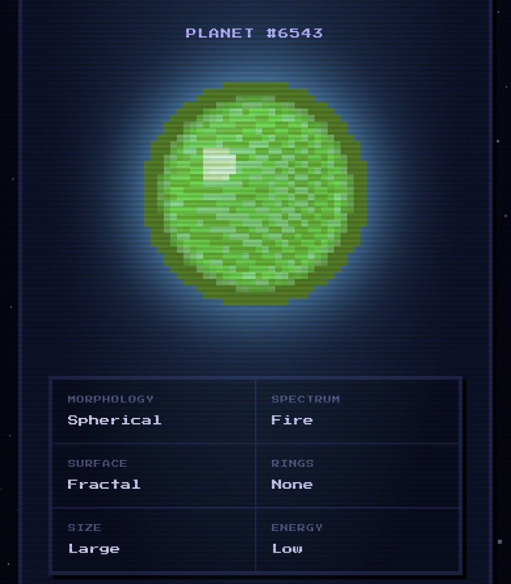 Pixelaped_nft's tweet image. My Mutant Pixelaped #6543 will create a Spherical Fire planet on mint day!
Fractal surface, Low energy

today’s word : MUTANT

Sneak peek at pixelaped.xyz 🌍
make sure to check yours 😉