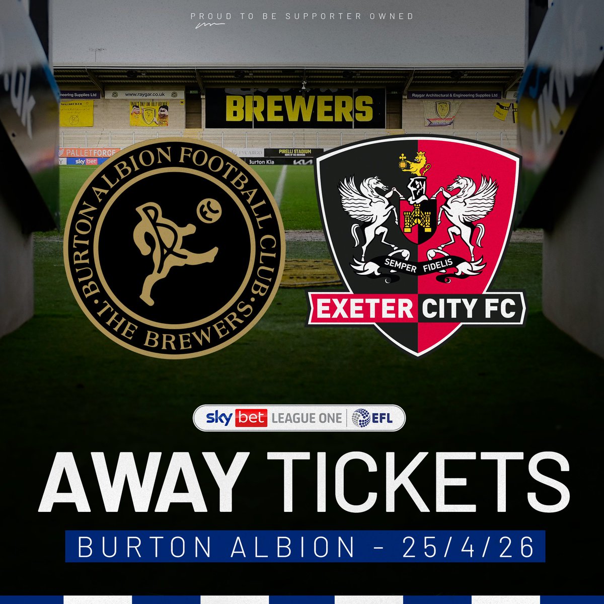 OfficialECFC's tweet photo. 🎟️ We have sold out of our initial allocation of 5️⃣7️⃣5️⃣ tickets for @burtonalbionfc away on April 25 and have been sent an extra 3️⃣2️⃣5️⃣ which are on sale now!

🔗 Be there ➡️ https://t.co/kbmKoEA7Xn

#ECFC #SemperFidelis https://t.co/8S27ouOYRW