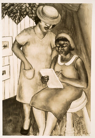 LRonLacy's tweet image. #WPA #FederalArtProject #murals #AmericanArt #Harlem #GeorgetteSeabrooke #HarlemHospital #MNadir