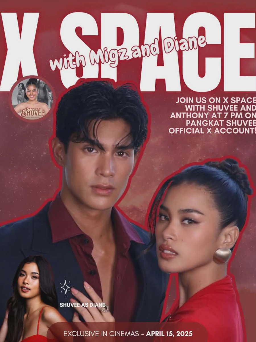 PS_trends's tweet photo. 🚨 YOU’RE INVITED! 🚨

Catch Migz &amp; Diane on X Space at 7 PM tonight with special guests Shuvee and Anthony!

Expect fun talks, real stories, and surprise moments you don’t want to miss! 

See you there, Pangkat!

#AnthonyConstantino
#ShuveeEtrata
#AnVee
#HuwagKangTitingin https://t.co/Kt0MPT8B3S