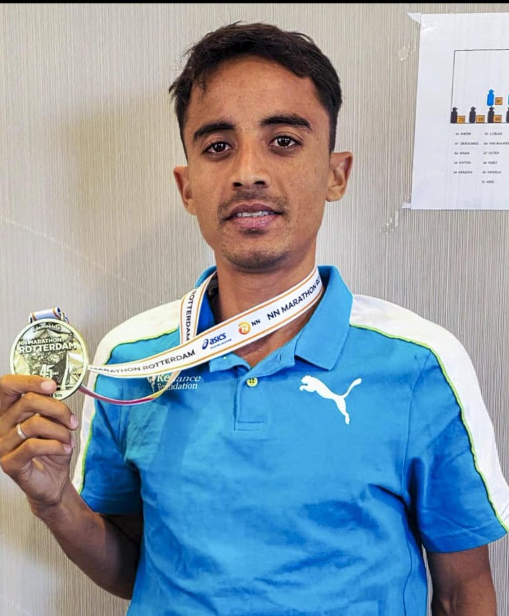 newsbreakerman's tweet photo. A moment of immense pride.Hav Sawan Barwal of 501 Field Survey Engineer Group,pune, has set a new Indian #NationalRecord in the full marathon(42.195 km) at NN Marathon in Rotterdam,Netherlands,on 12Apr 2026  clocking at2:11:58 and surpassing the 48yr-old record of S Singh(1978) https://t.co/bgbmm5nBiI