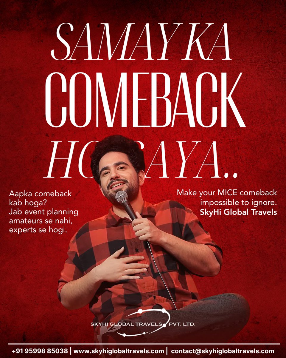 SKYHIGlobal's tweet image. Samay ka sahi upyog karein, Samay par right travel partner chuniye ✈️
.
#SkyHiGlobalTravles #samayraina #comeback #stillalive

👇🏼 Book a FREE discovery call
📲 WhatsApp : +91 95998 85038
📞 +91-11423 88888
🌐 skyhiglobaltravels.com