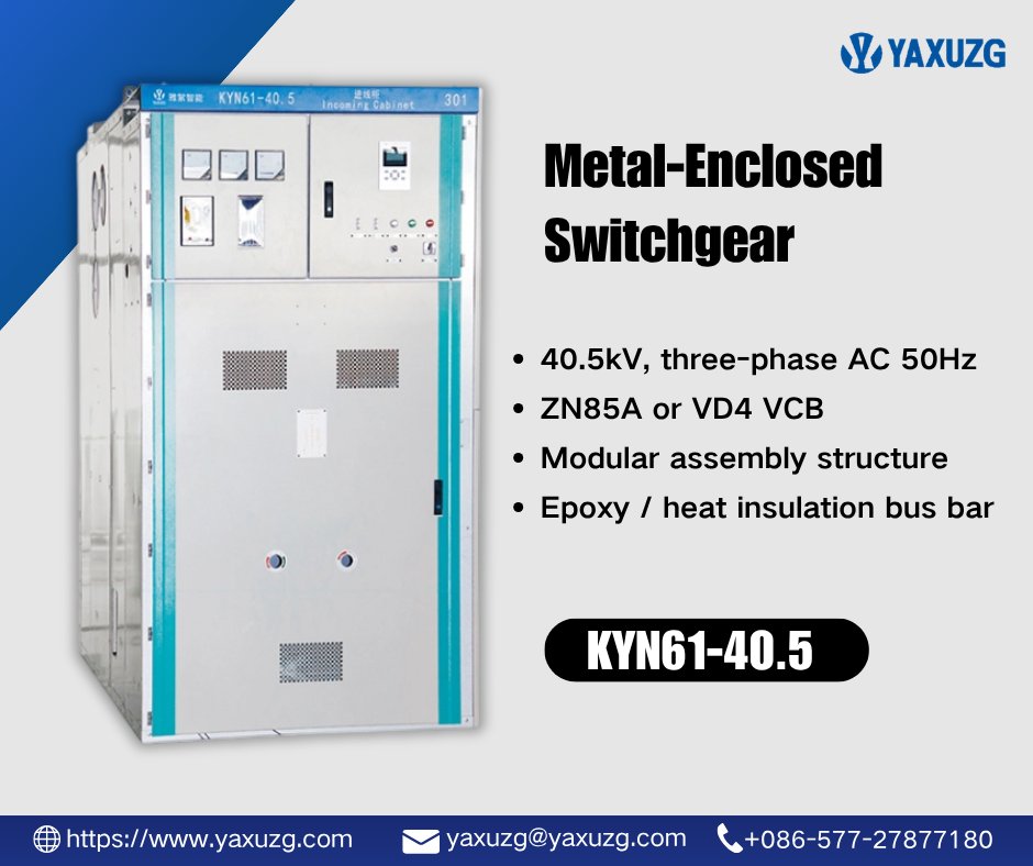 yaxuzg2026's tweet image. ⚡YAXUZG KYN61-40.5 MV Switchgear - 40.5kV, 50Hz, ZN85A/VD4 VCB, epoxy busbar, five-prevention interlock. Used in power plants, substations, industrial sites, high-rise buildings. Professional HV/LV supplier. 
🌐 yaxuzg.com
📮yaxuzg@yaxuzg.com
#YAXUZG  #Switchgear