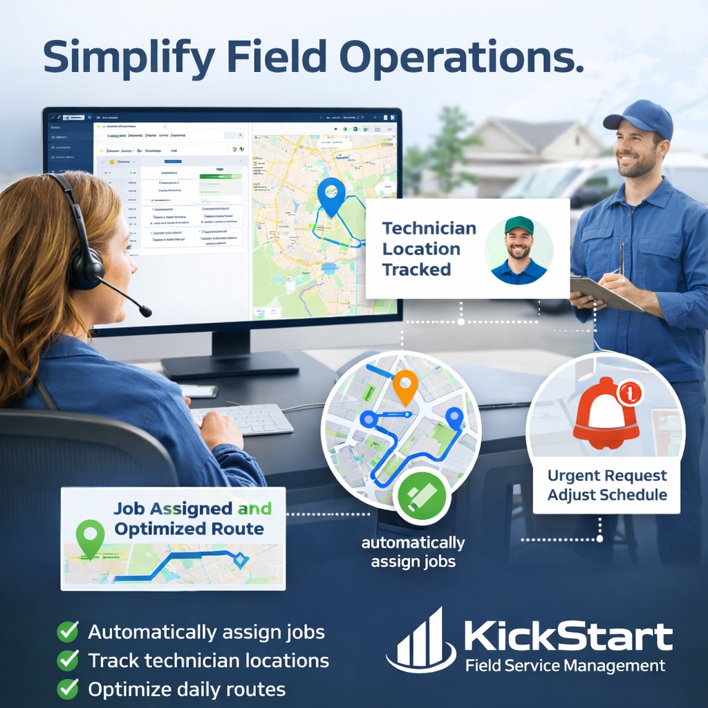 KickStart044125's tweet image. Every minute counts in field service.
Optimize routes, reduce delays, and keep your team connected with smarter tools built for modern businesses.
Visit us Today: kickstarthq.com
#timemanagement #routeoptimization #fieldservicemanagement #saastools #kickstart