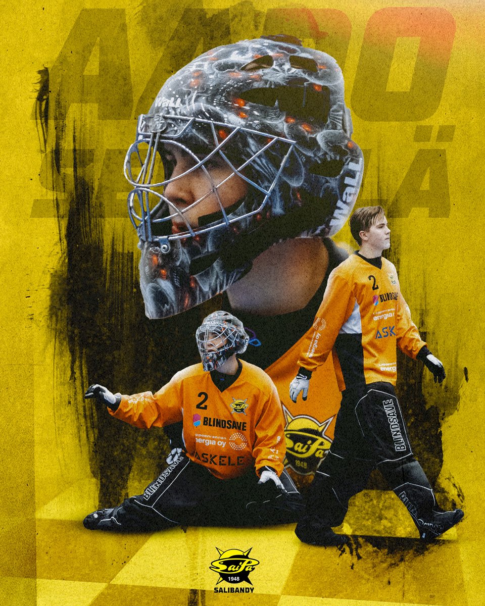 SaiPaSB's tweet photo. Kiitos Aapo! 💛🖤

Lappeenrannan NST:n ja myöhemmin SaiPan oma kasvatti siirtyy F-Liigakentille. 68 ottelun verran divaria takana, joiden aikana Seppälästä kasvoi yksi sarjan kärkitorjujista.  Viime vuonna Seppälä voitti U19 MM-kultaa.

#saipasb #ylpeästikeltamusta #salibandy https://t.co/CgV9IaJhKx