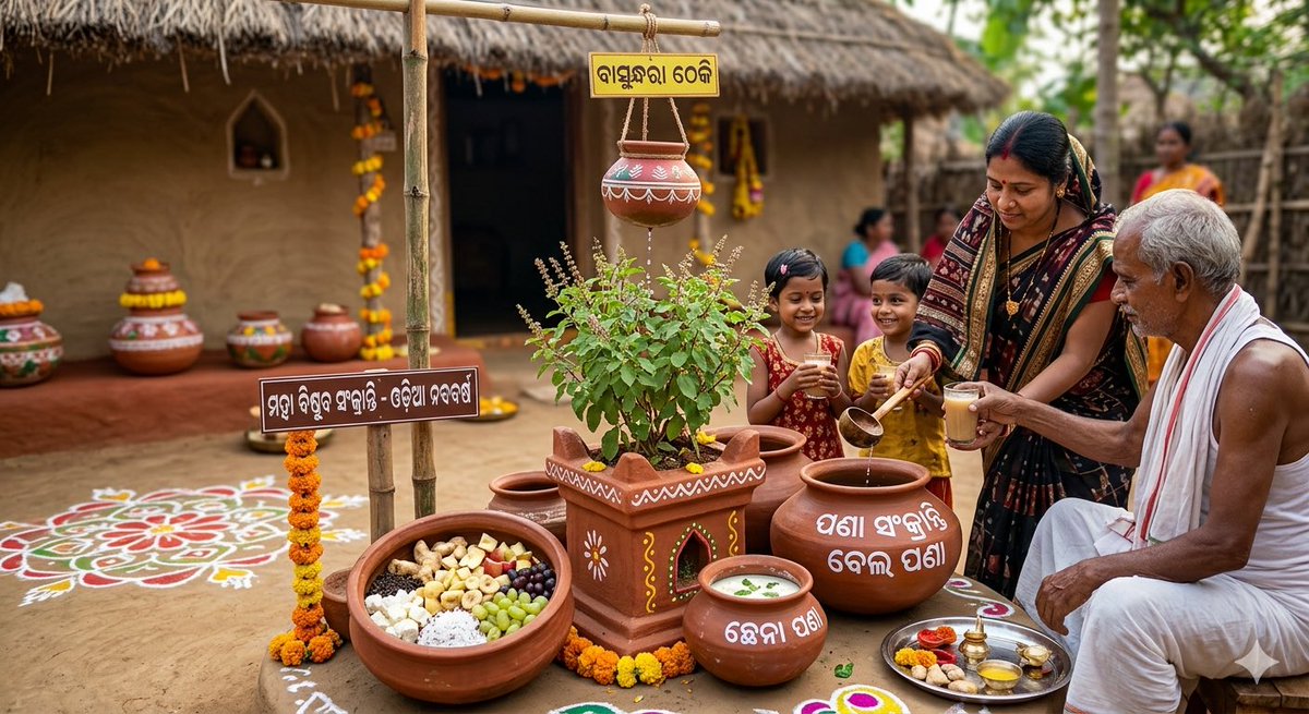 RochisDey's tweet photo. Wishing everyone a very happy #PanaSankranti and Odia New Year! 🌱✨ May this auspicious day bring you good health, prosperity, and the refreshing sweetness of 'Bela Pana' Let us celebrate our rich heritage and roots with joy and devotion.🕊️🥥🙏 #OdiaNewYear #MahaVishubaSankranti https://t.co/MJSgqfTfCq