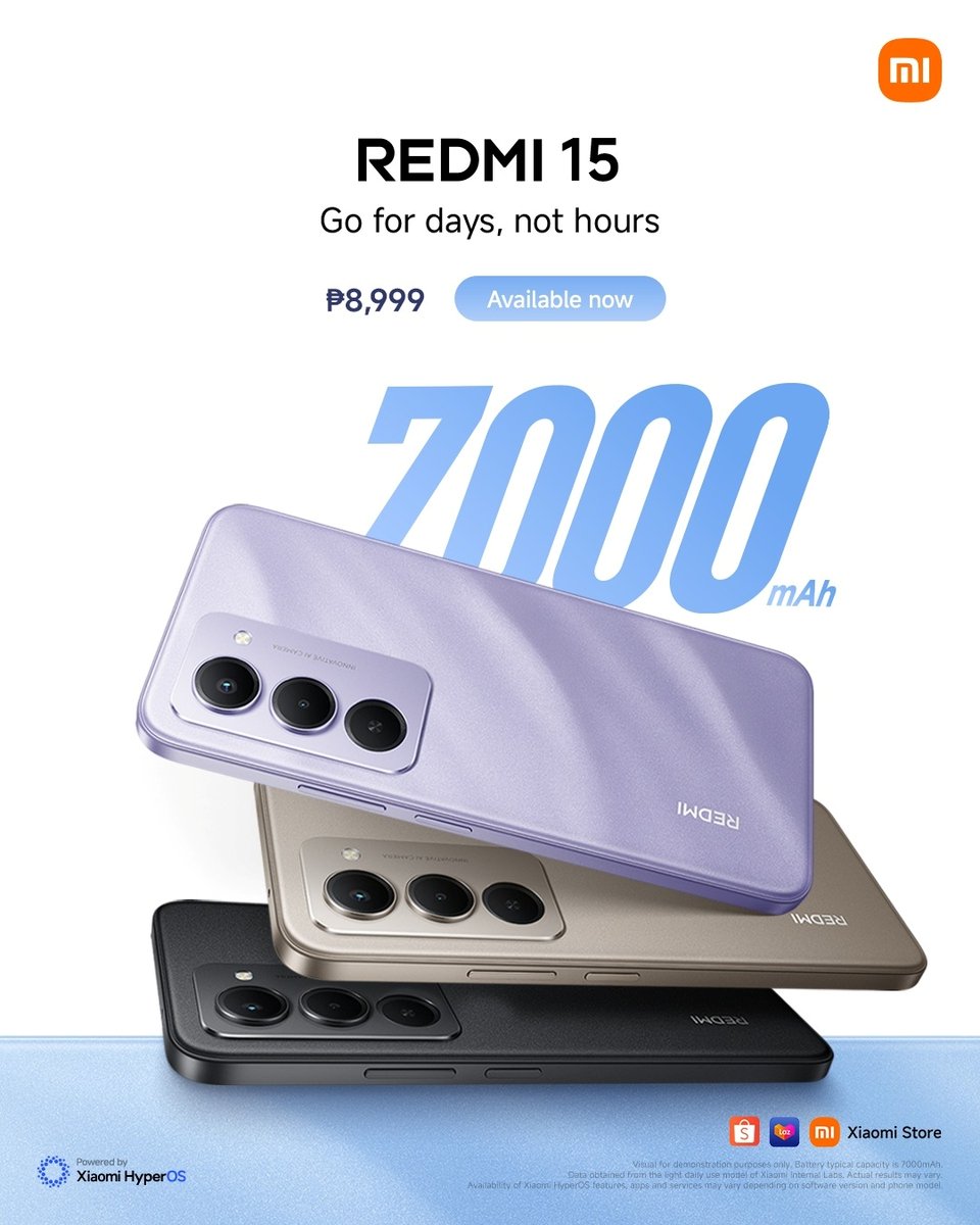 appsgadget's tweet image. REDMI 15 is here for ₱8,999 🔥

🔋 7000mAh battery
📺 144Hz display
⚡ Snapdragon 685
📸 50MP camera
Big features. Small price.
#REDMI15 #XiaomiPH #BudgetPhone

appsgadget.com/2026/04/redmi-…