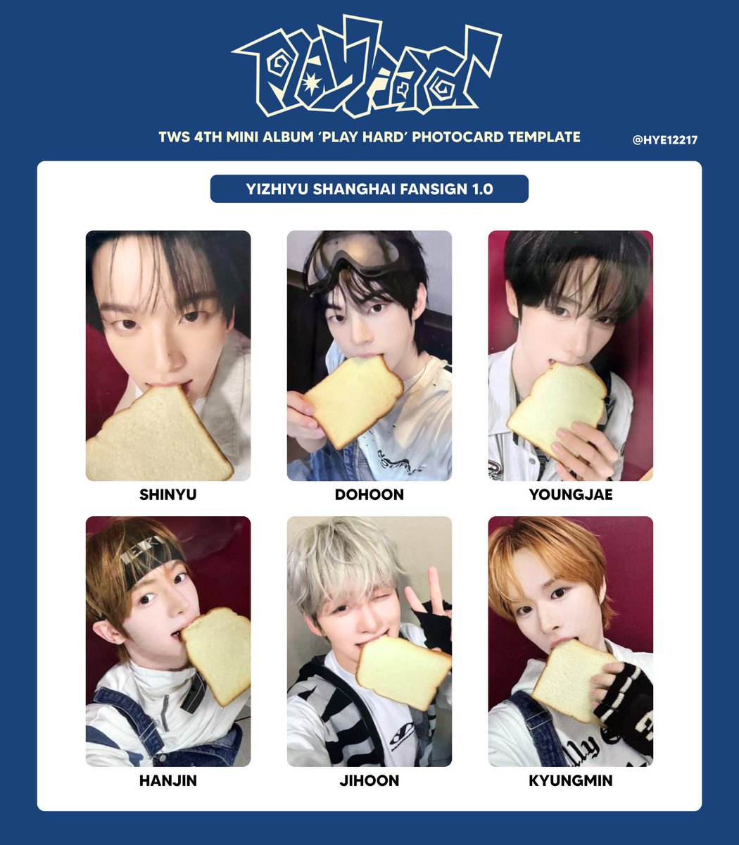 TWS 4TH MINI ALBUM 'PLAY HARD' PHOTOCARD TEMPLATE YIZHIYU SHANGHAI