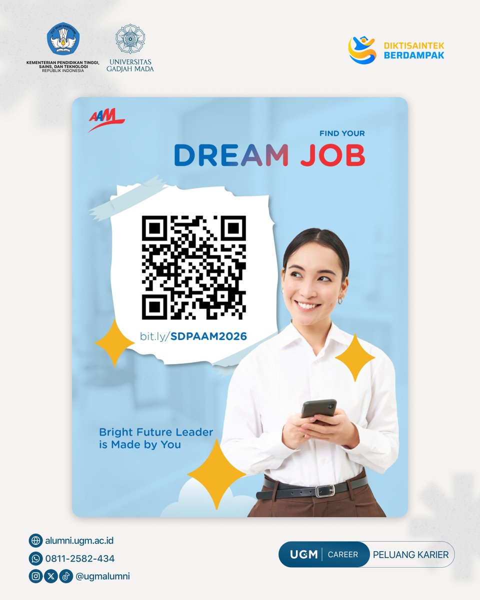 UGMAlumni's tweet photo. AAM is opening the door for future leaders through our SDP – Supervisory Development Program ⚡

🔥KSA – (Kepala Seksi Administrasi)
📦KSL – (Kepala Seksi Logistic)

💥Stop waiting. Start leading.
Apply now and grow with AAM https://t.co/33jZpChwtJ