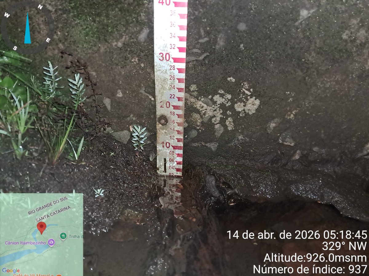 Bom dia! Nível do #ArroioPerdizes em 2 cm. #TRB #TrilhadoRiodoBoi ABERTA nesta terça 14/04/2026.