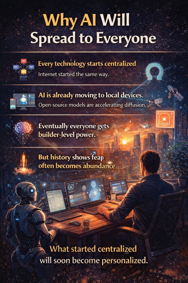 NageshN13558653's tweet image. The future feels scary before it feels normal.

AI, fusion, moon factories, and longer lives may feel distant today.
But history shows big shifts often become everyday life.
The winners adapt early, learn fast, and build with what’s coming.

#AI #Future #Innovation #Technology
