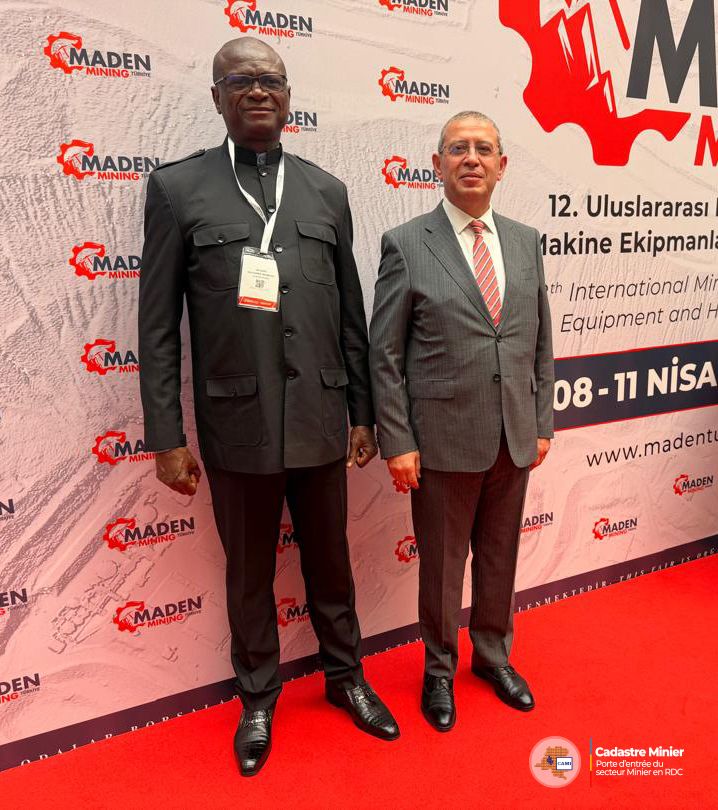 CadastreMinier's tweet image. Retour en images 📸 | Le Cadastre Minier (CAMI) a pris part à la 12ᵉ édition du Mining Türkiye, tenue du 08 au 12 avril 2026 à Istanbul; l’un des plus grands rendez-vous miniers de la région eurasiatique.

L’institution a été représentée par M. Jacques MUYUMBA NDUBULA, Directeur