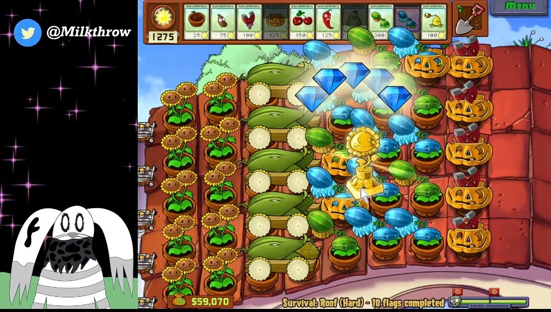Milkthrow's tweet photo. Oh yeah! We streamed and finished OG Plants vs Zombies. This one did numbers, kinda.
https://t.co/F1stIACjHx https://t.co/lrjZUGZNY4