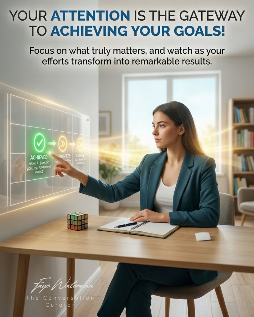 fayewatermancc's tweet image. The Power of Focus: Your Gateway to Success

Your attention is the gateway to achieving your goals! Focus on what truly matters, and watch as your efforts transform into remarkable results.
#Focus #Results #Motivation #Mindset #Success