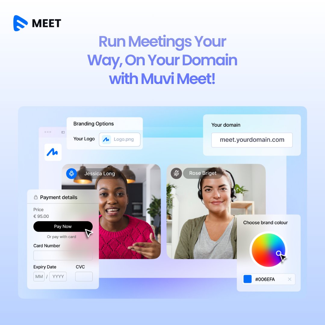 muvistreaming's tweet image. Why host #meetings on someone else’s platform when you can own the experience?
With Muvi Meet, run fully branded meetings on your own domain, customize the look and feel, and even monetize sessions with built-in paywalls.
👉muvi.com/meet/

#VideoConferencing #Webinars