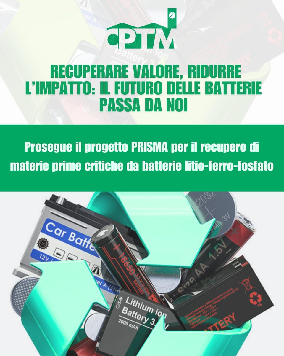 PoloMagona's tweet photo. ♻️🔋 Recuperare valore, ridurre l’impatto.
Il futuro delle batterie passa da qui: proseguono le attività del progetto PRISMA.
https://t.co/hauYBYPUAe https://t.co/VaWmRgVwVY