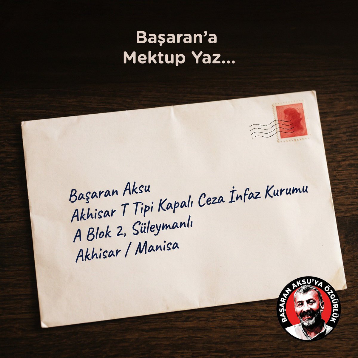 Başaran Aksu’ya mektup yazmak isteyenler için mektup adresi ⬇️
#BaşaranAksuyaÖzgürlük