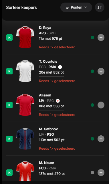 Kan er in <a href="/scorito/">Scorito.com</a> geen filter komen om alle reeds geselecteerde spelers er makkelijk uit te filteren? Of is die er al? 👀 #ChampCoach