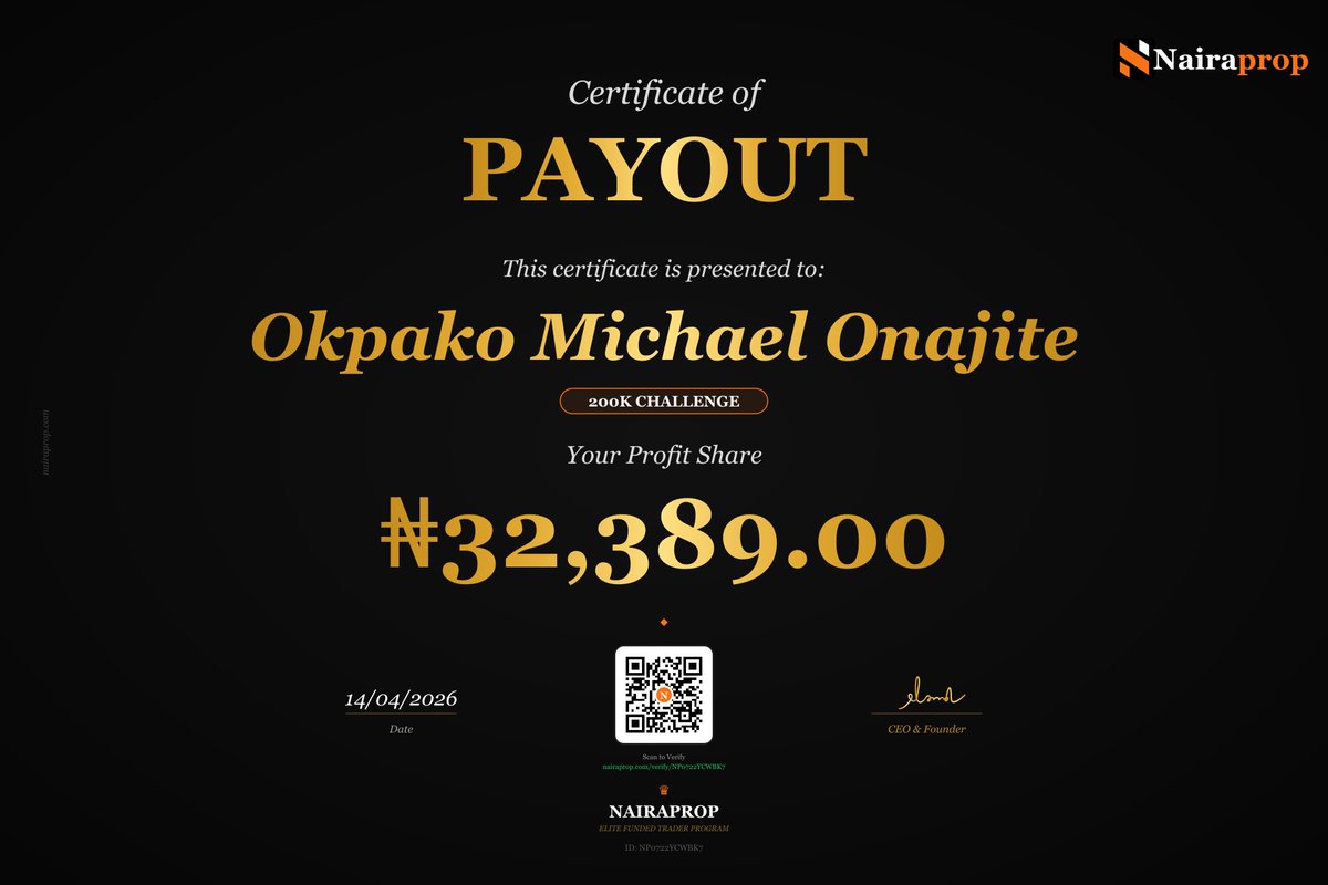 nairaprop's tweet image. A Normal Tuesday Morning @nairaprop.
Can only be nairaprop.
Purchase account midnight pass phase get phase 2 instantly, while others are sleeping. Pass phase 2 and get funded instantly in seconds make profit request payout and sleep 
Nairaprop alert will wake you 🤩
If you are