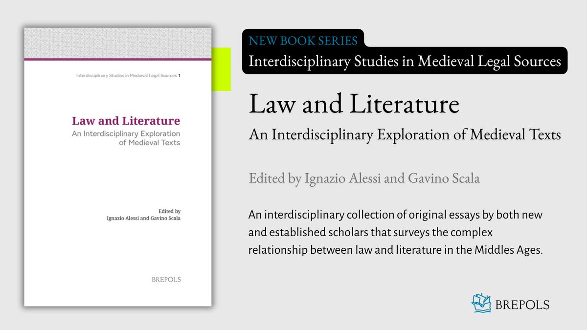 Brepols's tweet image. #Law and #Literature
An Interdisciplinary Exploration of #Medieval Texts
Edited by Ignazio Alessi and Gavino Scala
Info: bit.ly/4mMzJEB

#LegalHistory #Medievaltwitter #MedievalLiterature