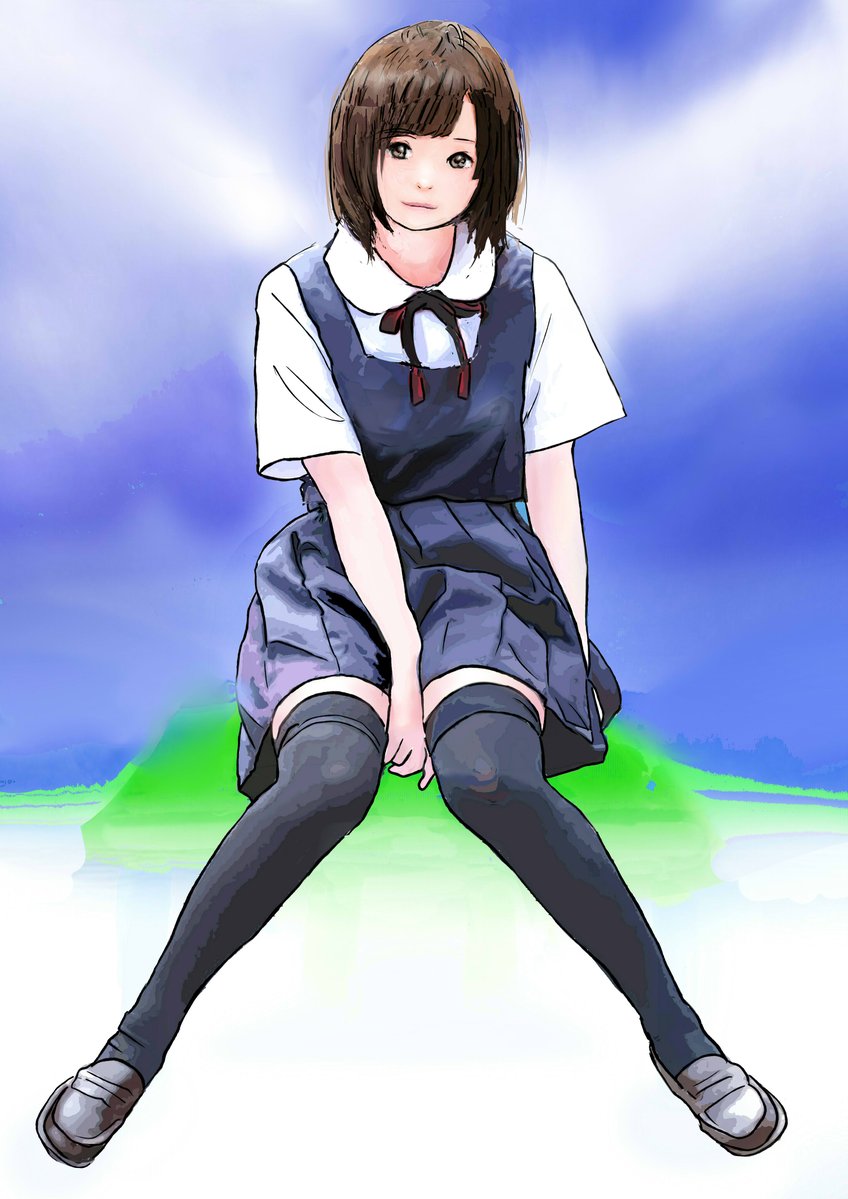 バーチャル　髪型姿勢をちょっと変えて2種 | SAI60 #pixiv pixiv.net/artworks/14354… 
＃イラスト練習中＃絵描きさんと繋がりたい
手直しx2