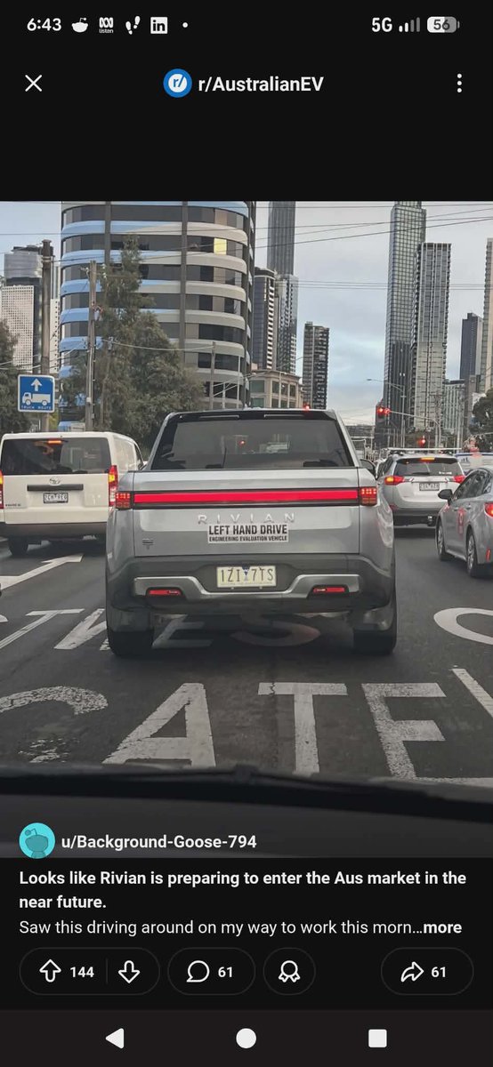 OzTeslaGuy's tweet photo. Could @Rivian be looking to enter the Australian market? https://t.co/um9wn3i5iE