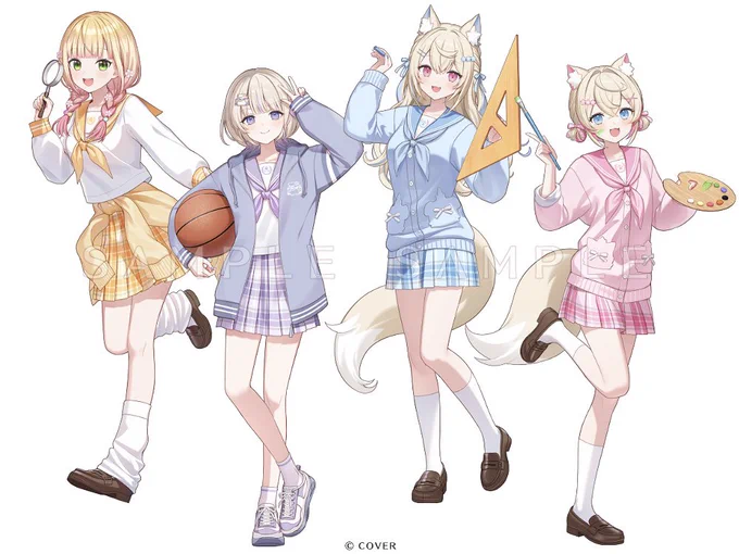 「はるいろ、ホロライブアカデミー」にて、桃鈴ねねさん、轟はじめさん、フワワ・アビスガードさん、モココ・アビスガードさんのコラボビジュアルを制作させていただきました よろしくお願いいたします! #はるホロカフェ