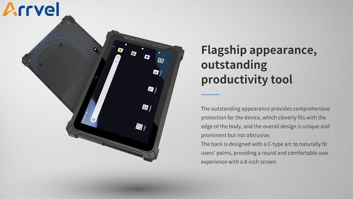arrvel_official's tweet photo. Meet the #T87X Rugged Tablet 🛡️

✅OS: Android 14 / GMS 
✅Power: 10,000mAh Removable Battery 
✅Screen: 8" (550 nits) Sunlight Readable 
✅Durability: IP65 &amp; MIL-STD-810H 

Ready for the toughest jobs. 🛠️🌐
#arrvel #RuggedTablet #Android14 #IndustrialTech https://t.co/Th2Nhu4yjU