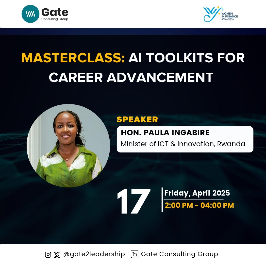This Friday, we're honored to host <a href="/MusoniPaula/">Paula Ingabire</a>, Minister of <a href="/RwandaICT/">Ministry of ICT and Innovation | Rwanda</a>, for a LiftHerUp Women Professionals Masterclass on leveraging AI for career growth, helping women position themselves strategically and unlock new opportunities in an AI-driven world. 

#LiftHerUp #WIFR