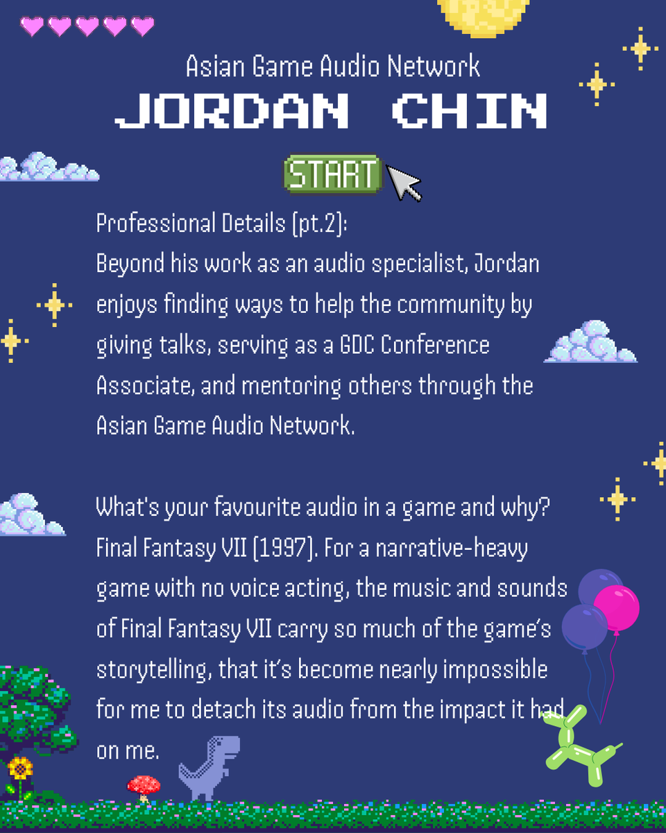 asiangameaudio's tweet photo. We would like to introduce one of our awesome mentors that has been a part of last year's session, Jordan Chin! @jordanchinmusic

Jordan Chin is a composer and multi-instrumentalist from the San Francisco Bay Area with over 10 years of game industry experience. https://t.co/LfMVl4TvzY