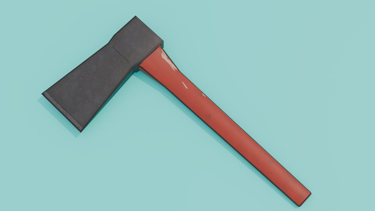 mimiakatori's tweet image. 今回は斧
クリスタでテクスチャを作ることにはまってて練習中です
#blender